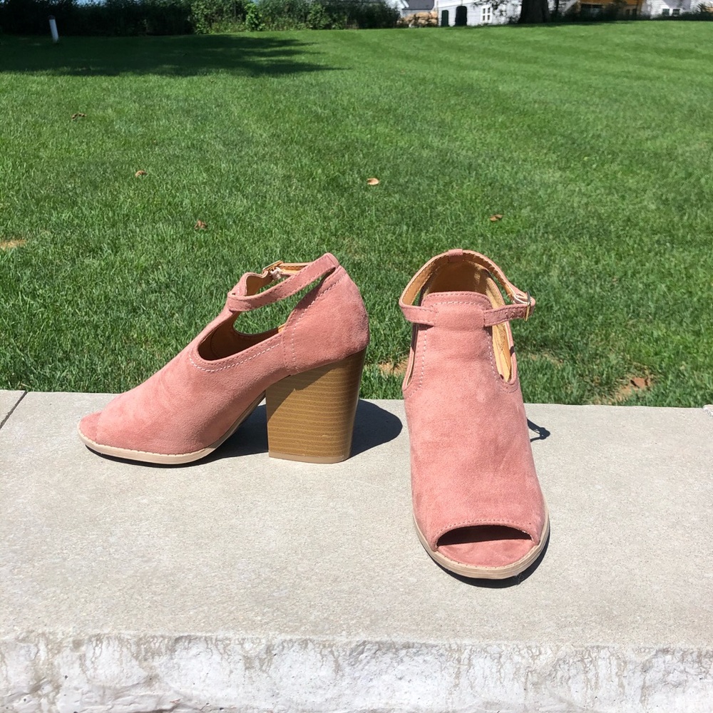 Qupid Dusty Pink Block Heels